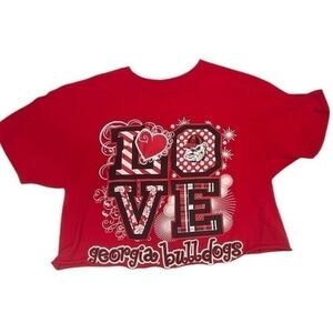 Georgia Bull Dogs Crop Top Shirt Girls Youth size 8-10
